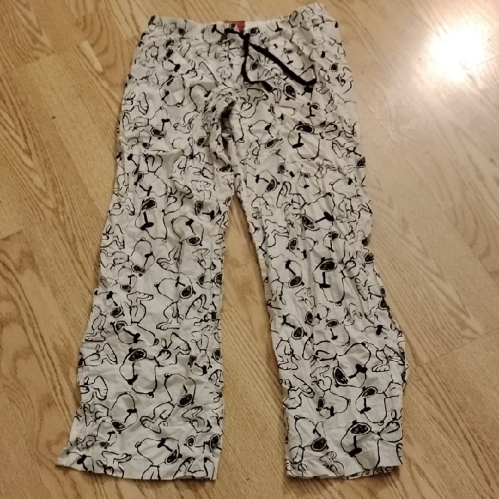 Peanuts Black and White Cartoon Pajama Pants